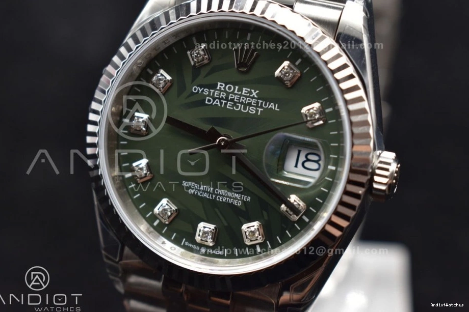 904L On Jubilee Best 36 VS 573 SS Bracelet Timeless VSF Edition DateJust Dial Diamond Steel Green 126234 1:1 0303